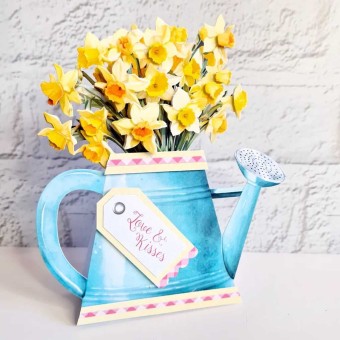 Watering Can Blossoms & Blooms Die Cut Card M