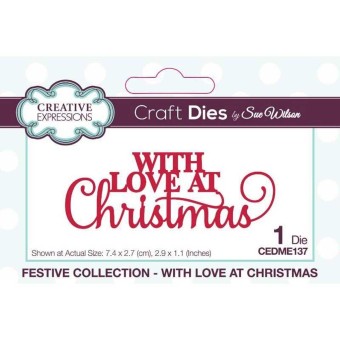 With Love At Christmas Sentiment Paper Craft 