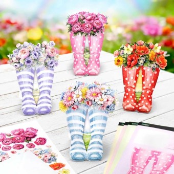 Wonderful Wellington Boots Die Cut Card Makin