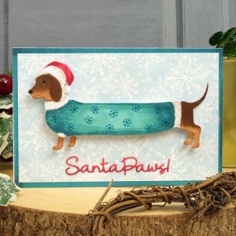 Yappy Christmas Dachshunds Dog Paper Crafts D