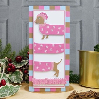 Yappy Christmas Dachshunds Dog Paper Crafts D