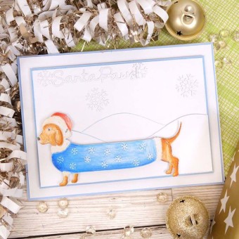 Yappy Christmas Dachshunds Dog Paper Crafts D