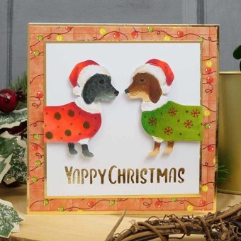 Yappy Christmas Dachshunds Dog Paper Crafts D