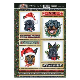 Yappy Christmas Pawsome Portraits Dog Die Cut