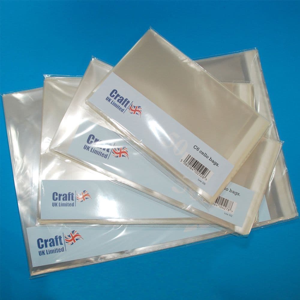 50 Various Sized Cello Bags for Handmade Greeting Card Display