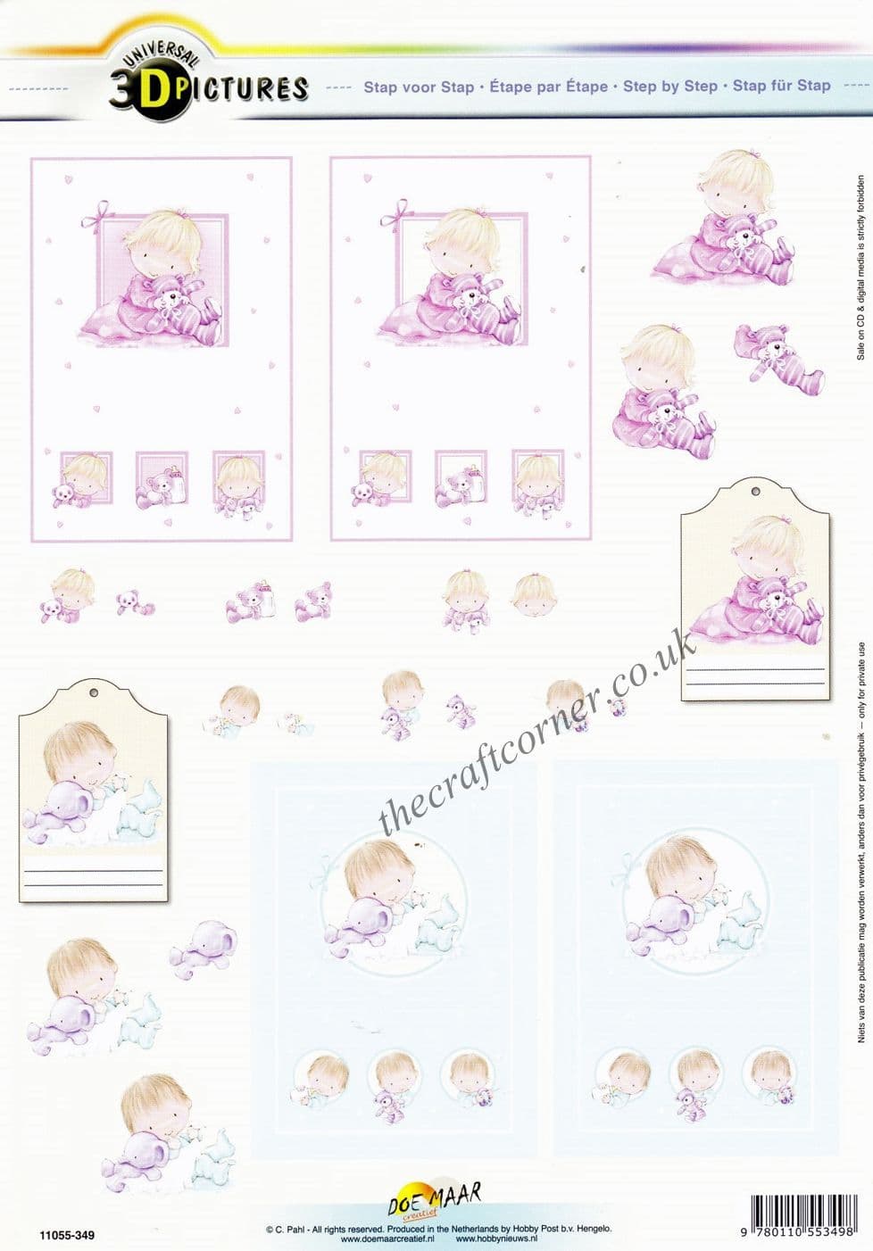 Adorable New Baby Designs 3d Decoupage Sheet from Doe Maar