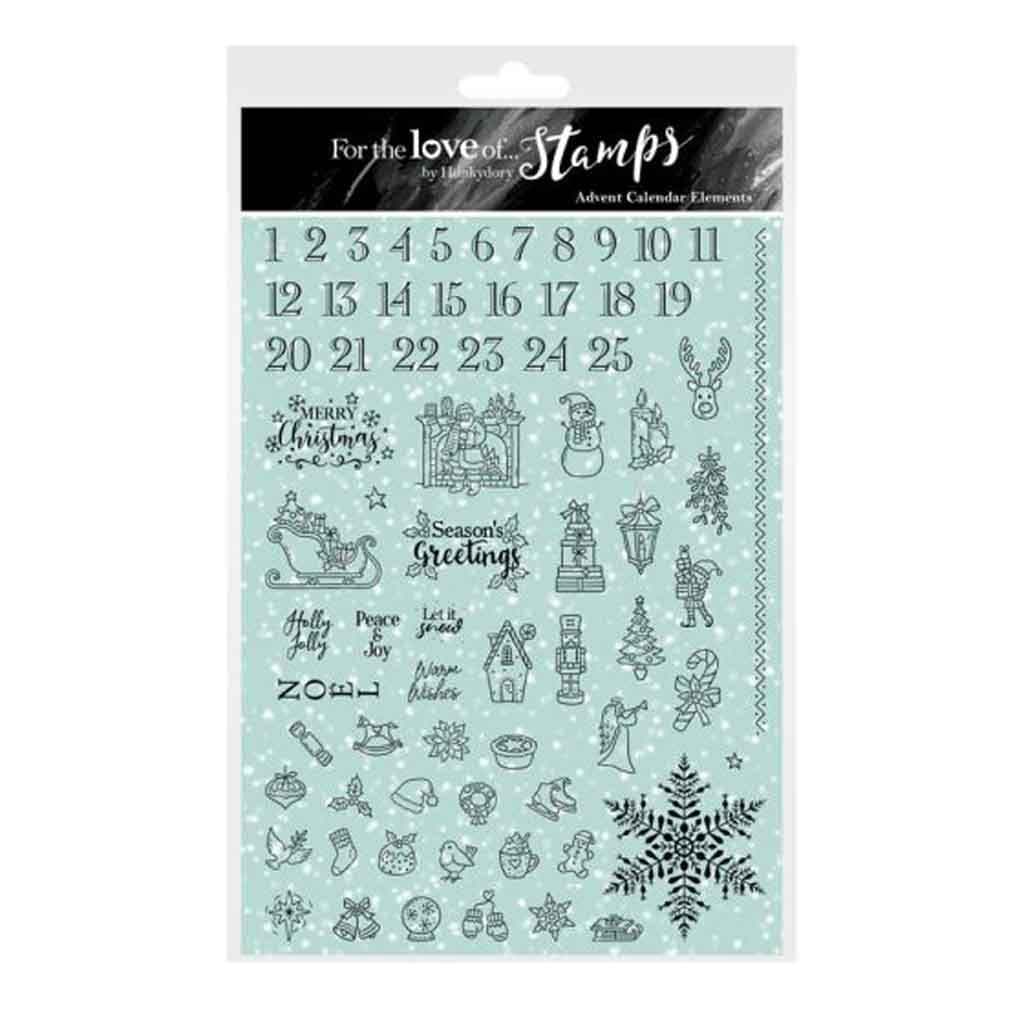 Advent Calendar Elements Clear Rubber Stamps for Paper Crafts