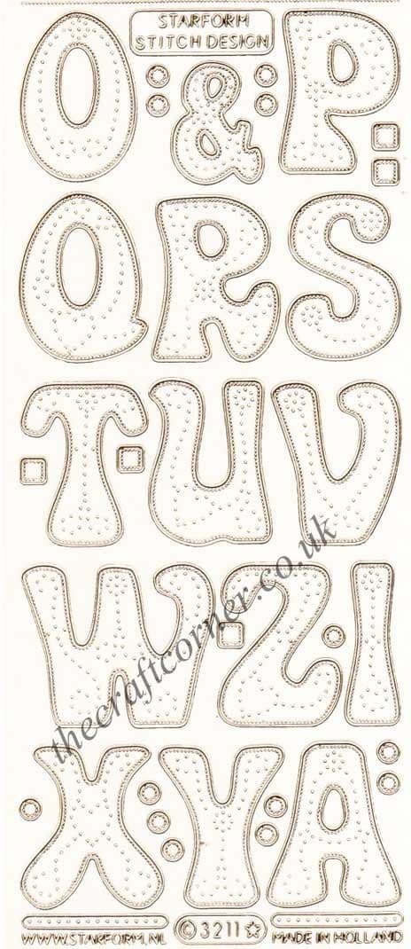 Alphabet Embroidery O - Z Letters Sticker Peel Off For Crafts