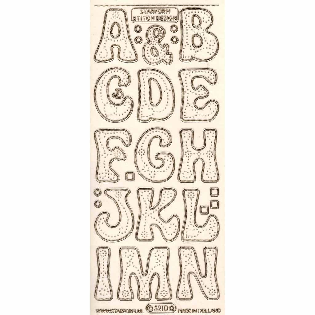 Alphabet Paper Embroidery A - N Letters Craft Sticker Peel Off