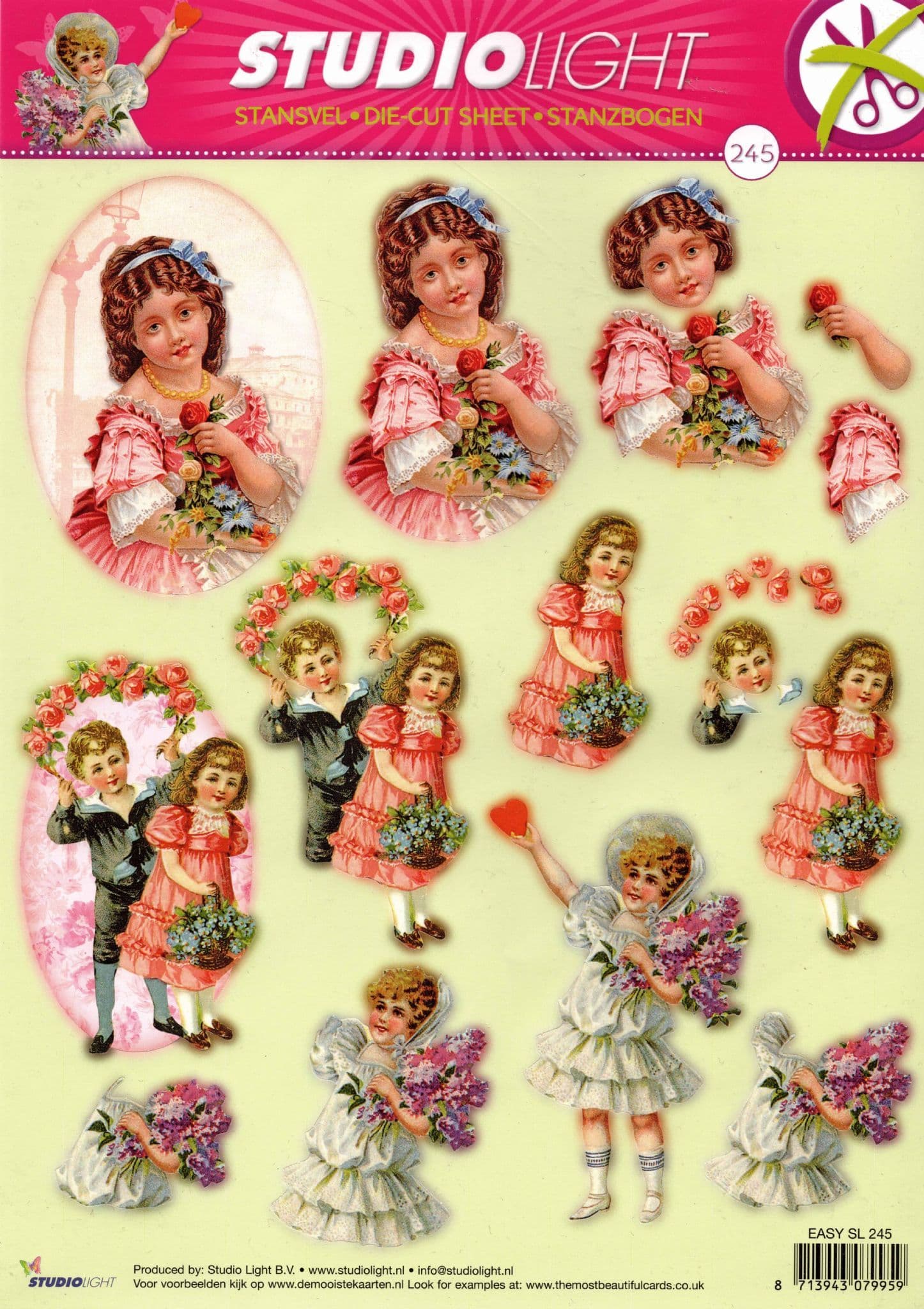 Angelic Girls In Vintage Costumes Die Cut 3d Decoupage Sheet From Studio Light