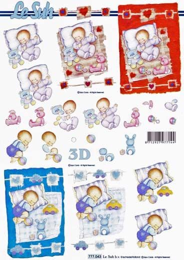 Baby Sleeping Designs 3d Decoupage Sheet