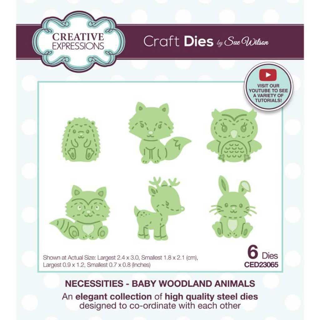 Baby Woodland Animals 6 Paper Craft Metal Dies by Sue Wilson