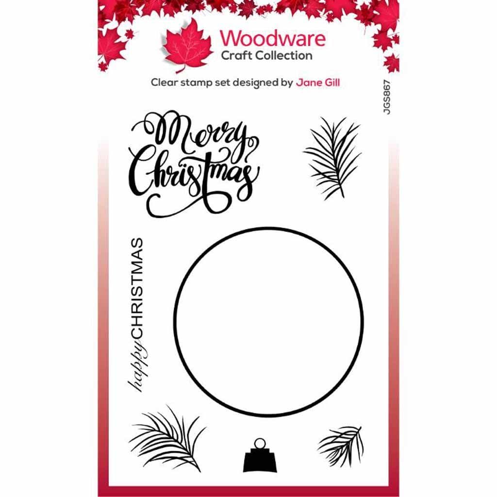 Big Circle Paintable Bauble Shape Clear Rubber Stamps by Jane Gill for Paper Crafts