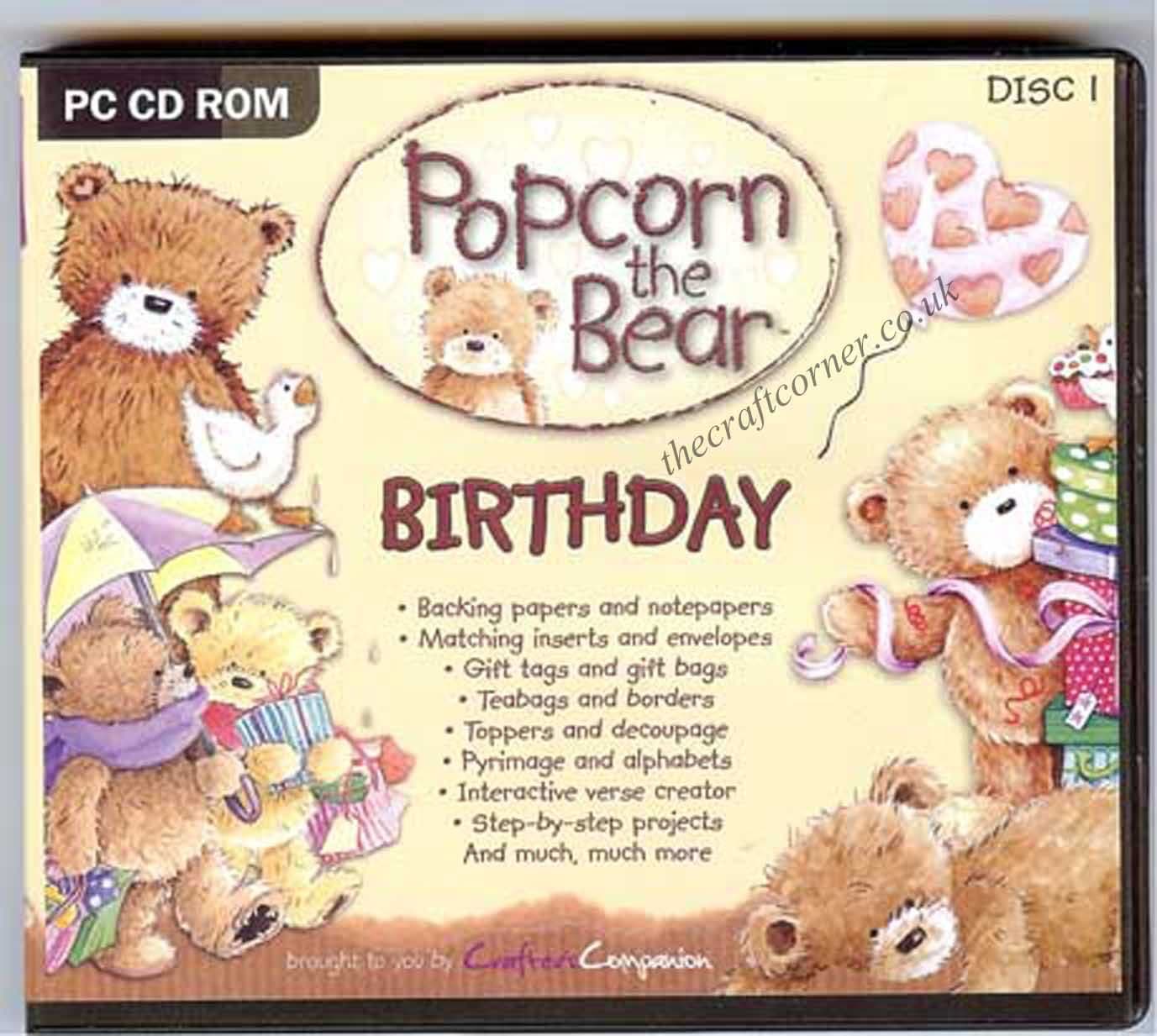 Birthday Popcorn The Bear Craft CD Rom