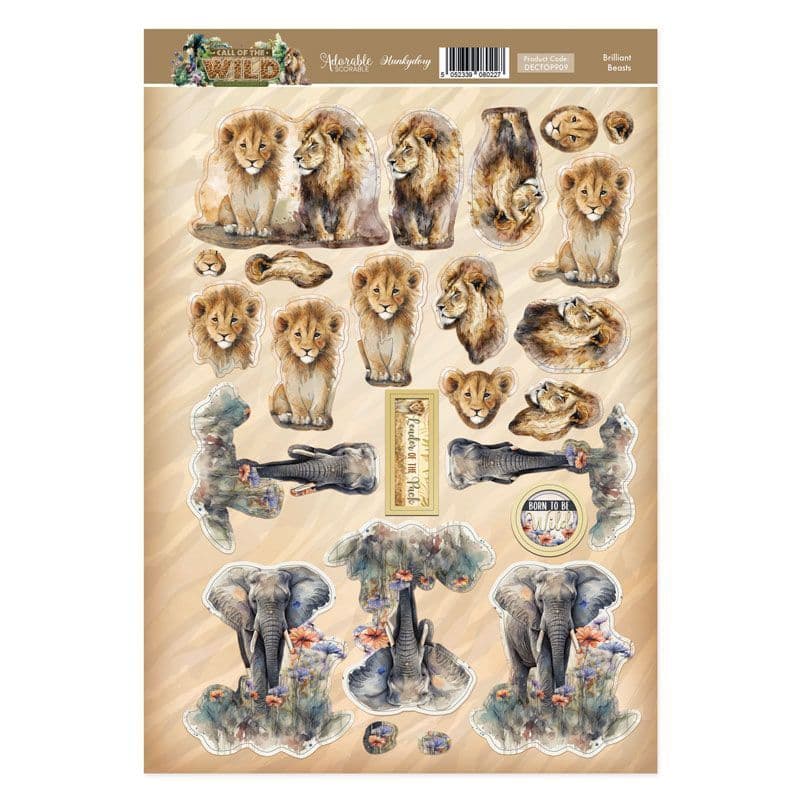 Brilliant Beasts - Call of the Wild 3D Decoupage Topper for Paper Crafts