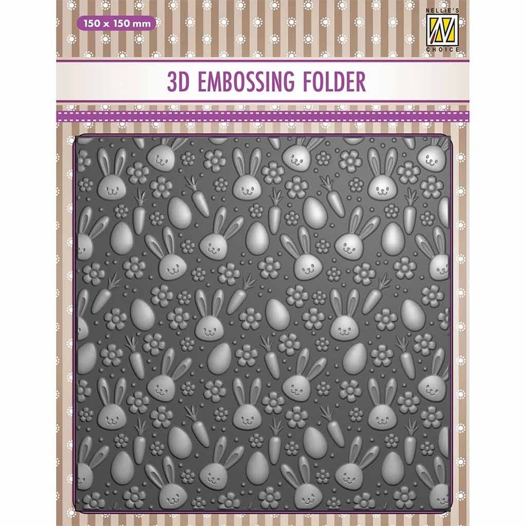 Bunnies Carrots Embossing Folder for Paper Crafts