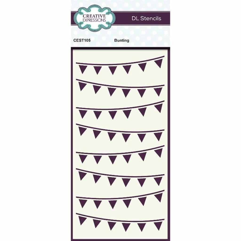 Bunting DL Stencil for Cardmaking & Paper Crafts