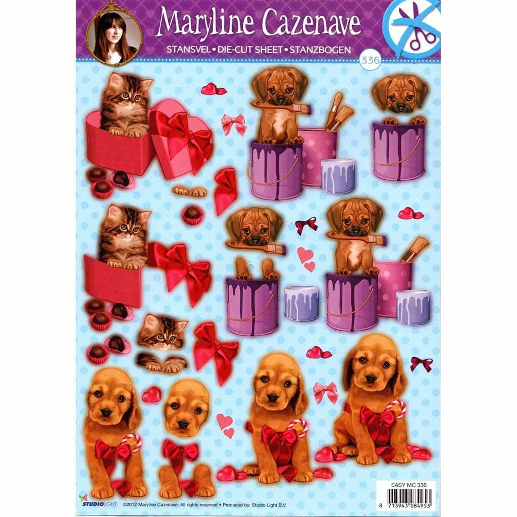 Cat & Dogs Just For You Die Cut 3d Decoupage Paper Craft Sheet