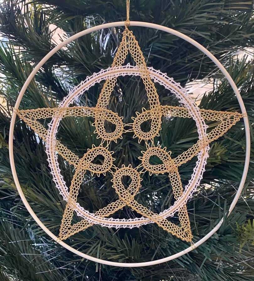 Celtic Knot Star Torchon Bobbin Lace Pattern By Lou Woo Designs