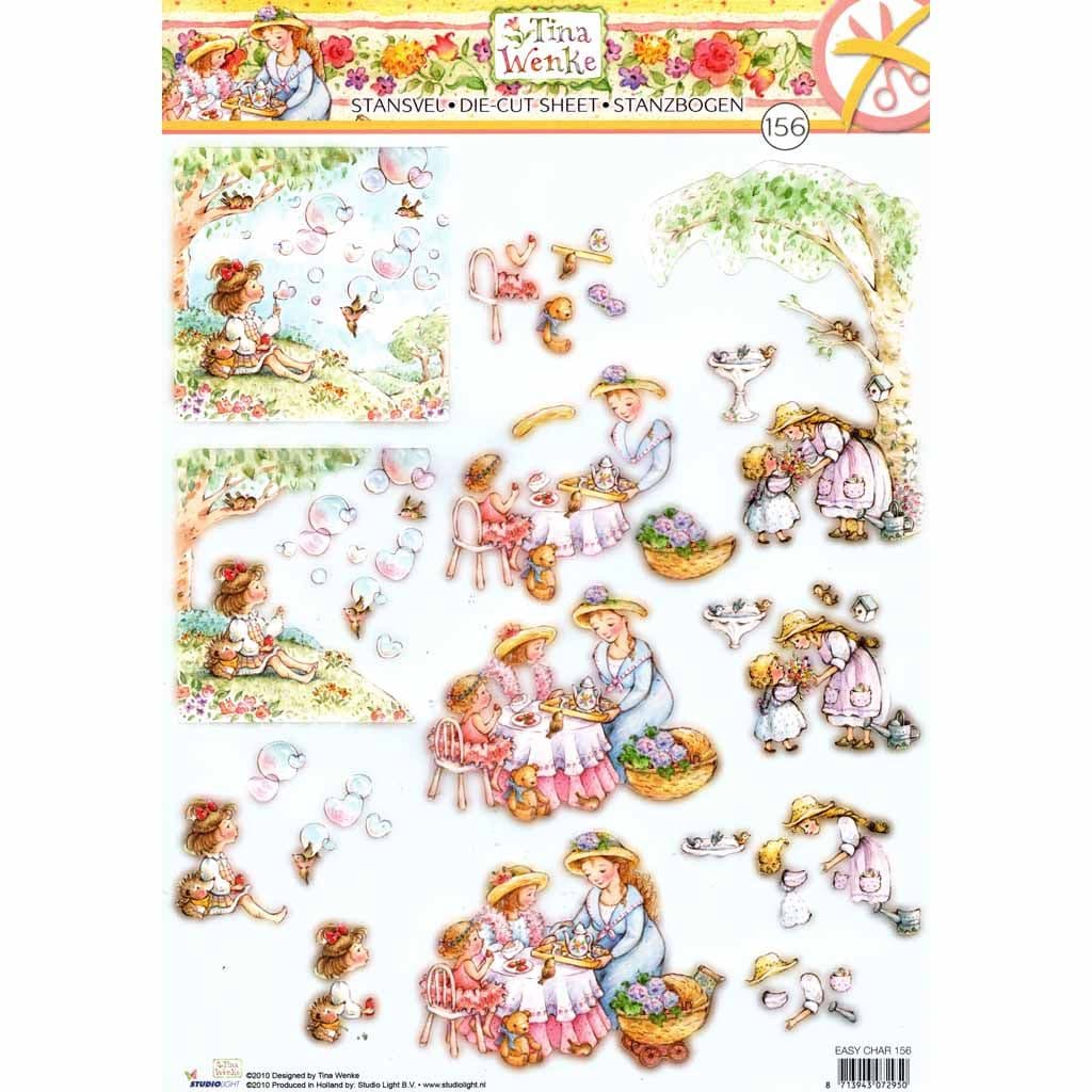 Children Playing Die Cut 3d Decoupage Craft Sheet - No Cutting