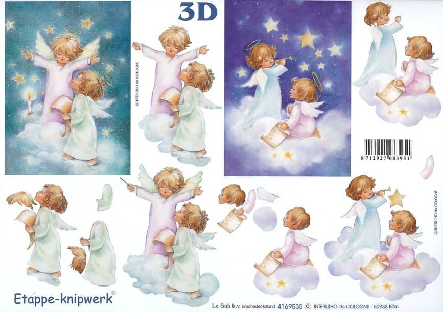 Choir of Angels Christmas Designs 3d Decoupage Sheet