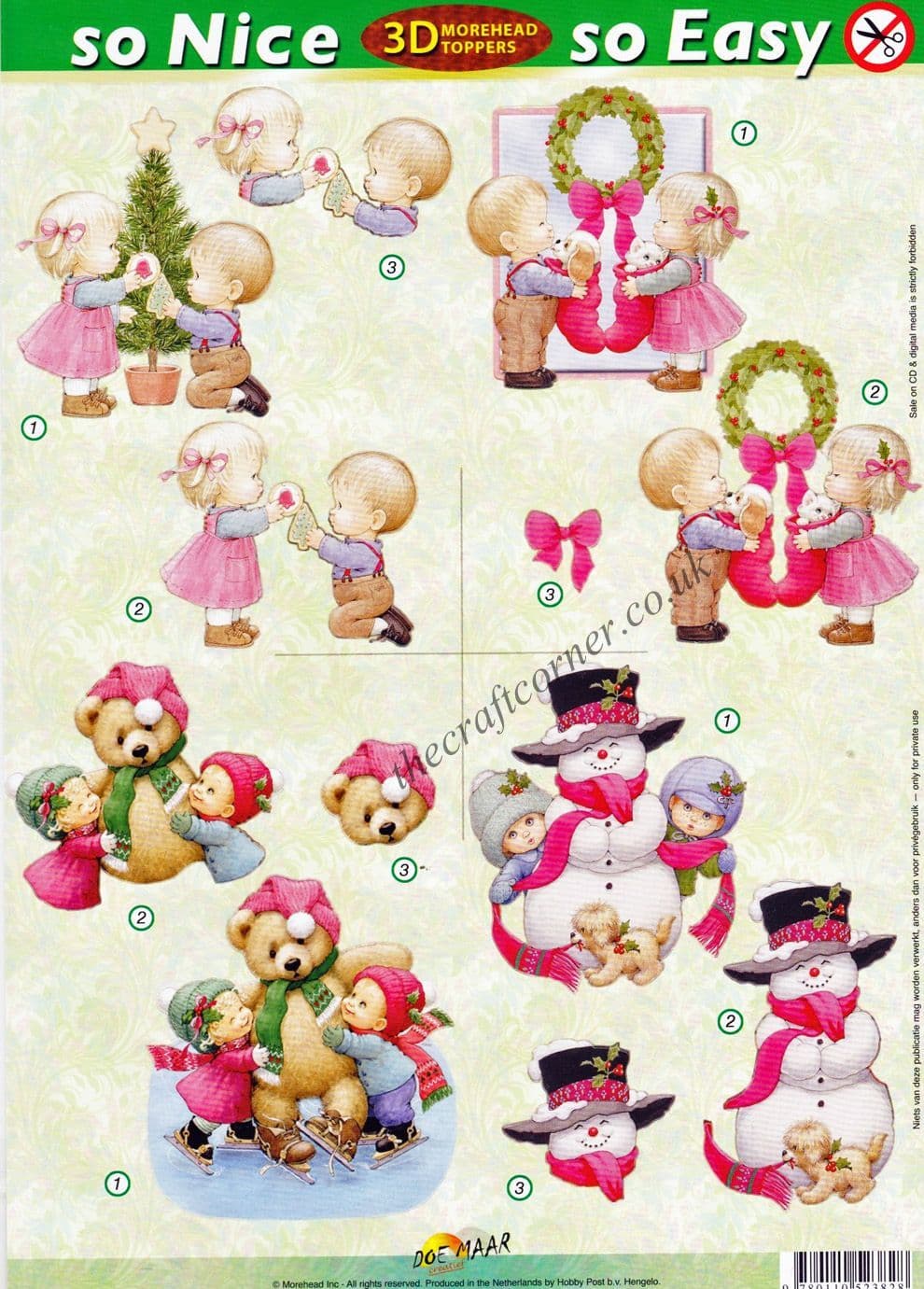 Christmas Children So Nice, So Easy Morehead 3D Die Cut Decoupage Sheet