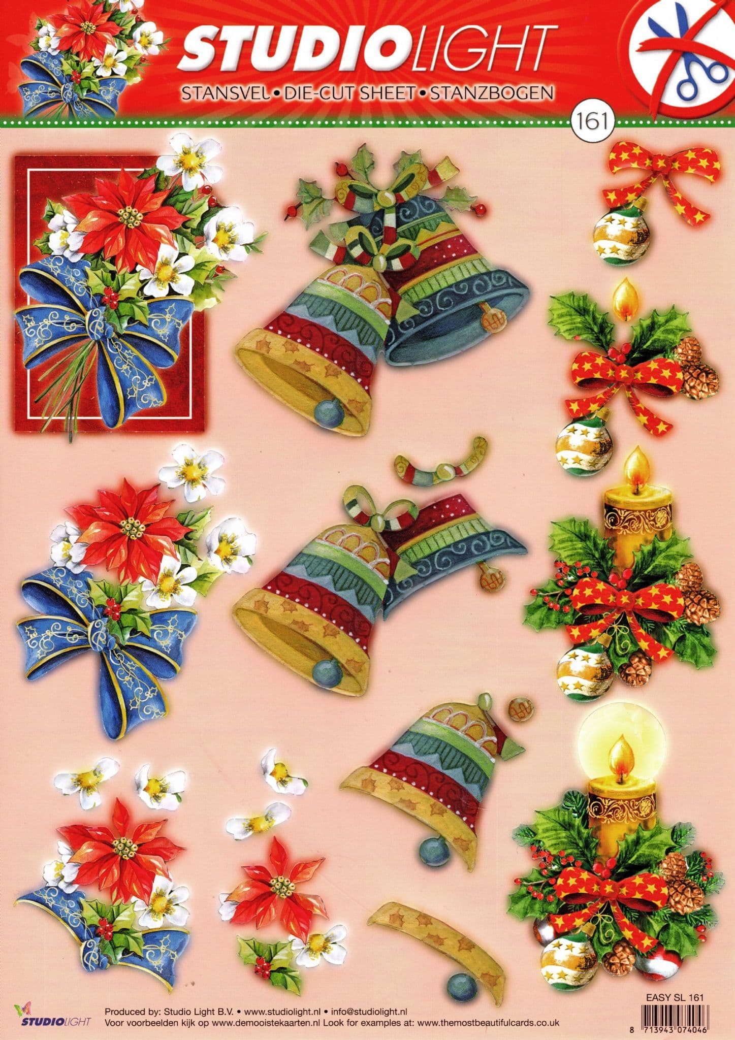 Christmas Decorations Die Cut 3d Decoupage Paper Craft Sheet - NO CUTTING