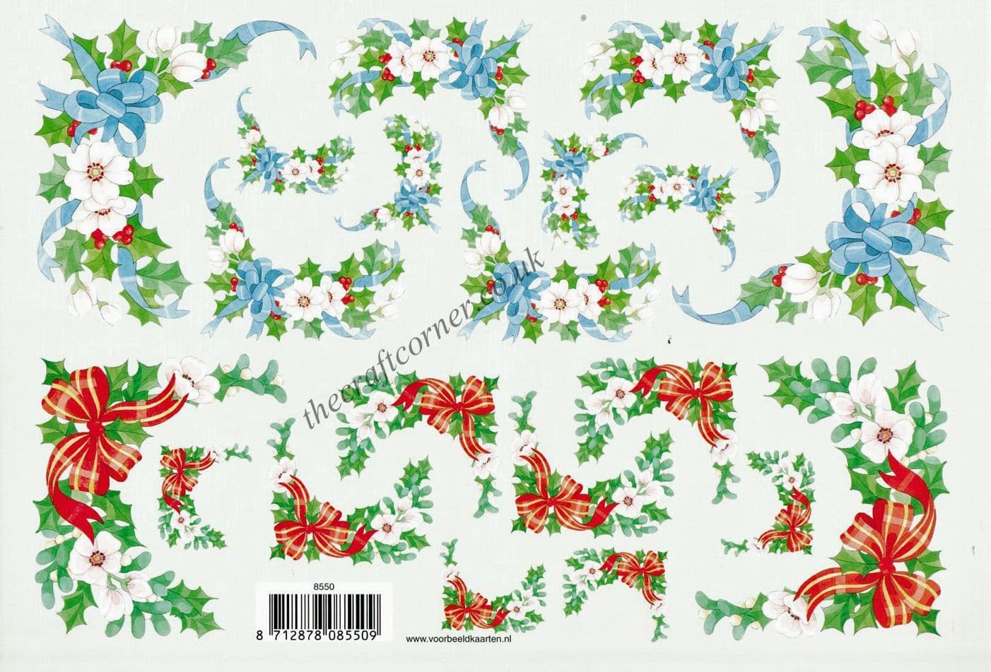 Christmas Garlands Designs 3d Decoupage Sheet