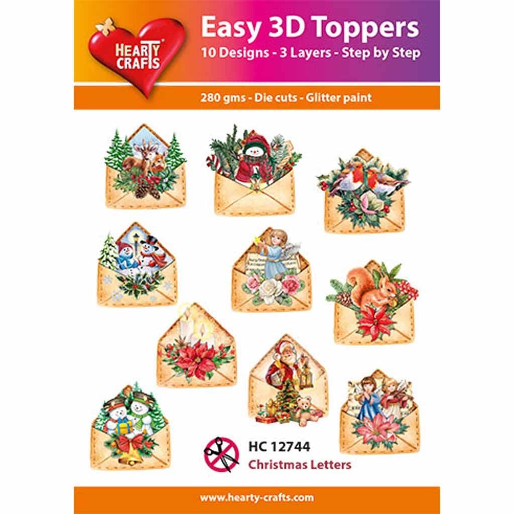 Christmas Letters Easy 3D  Craft Toppers for Paper Card Making