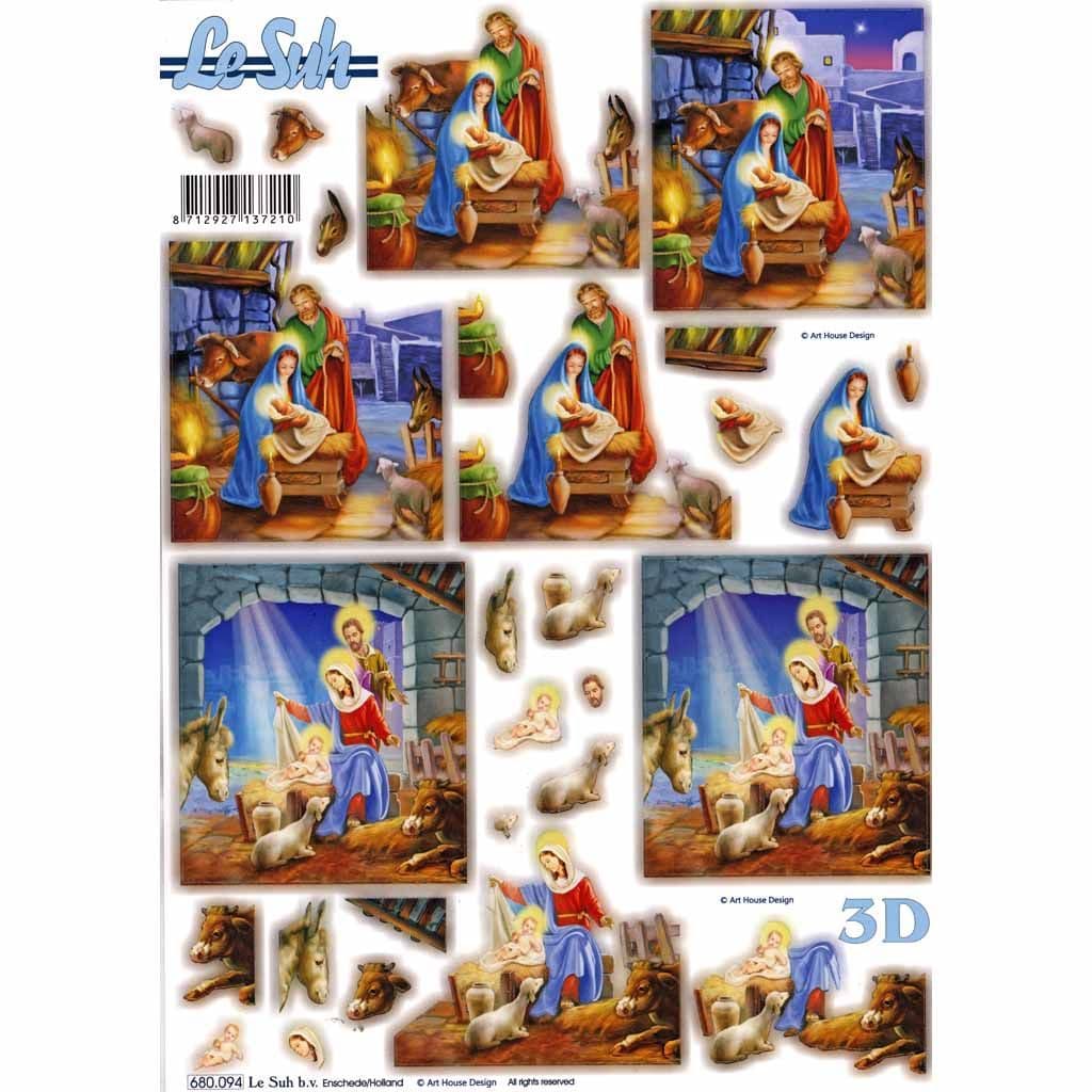 Christmas Nativity Die Cut 3d Decoupage Sheet From Le Suh - NO CUTTING