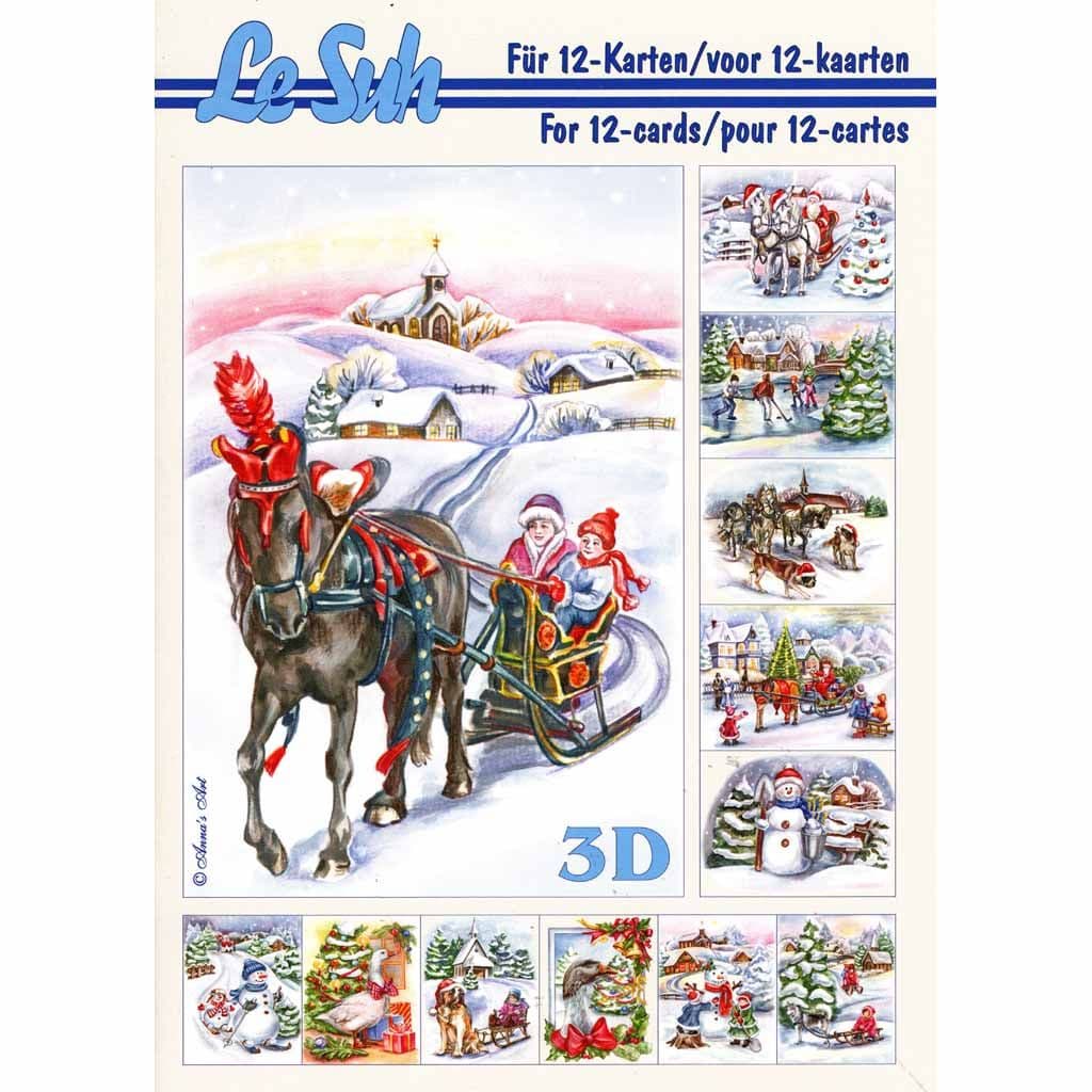 Christmas Scenes A5 3D Decoupage Craft Book from Le Suh