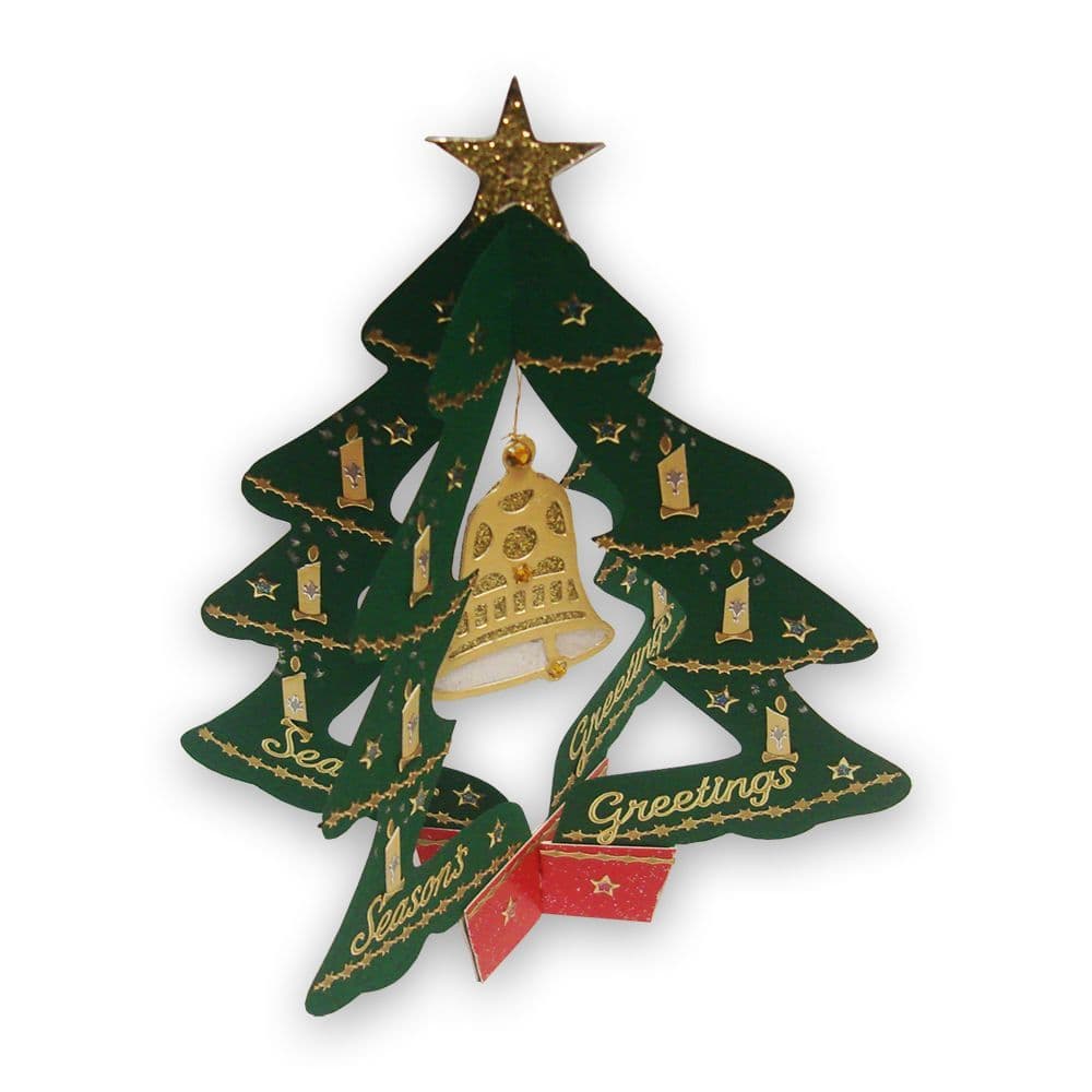 Christmas Tree Craft Metal Die To Make A 3D Swinging Paper Card