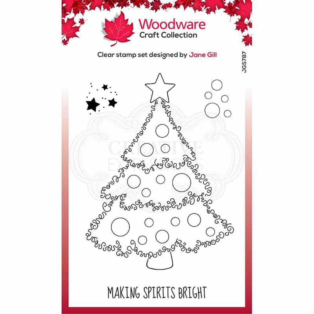 Christmas Tree Festive Fuzzies Clear Rubber Stamps by Jane Gill for Paper Crafts