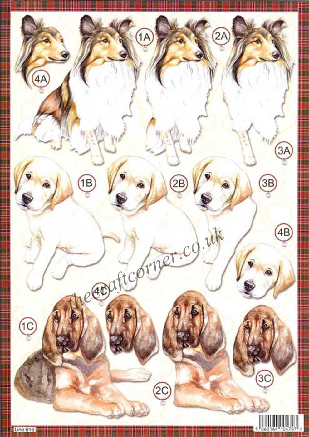 Collie Dog Die Cut 3d Decoupage Sheet From Craft UK Ltd