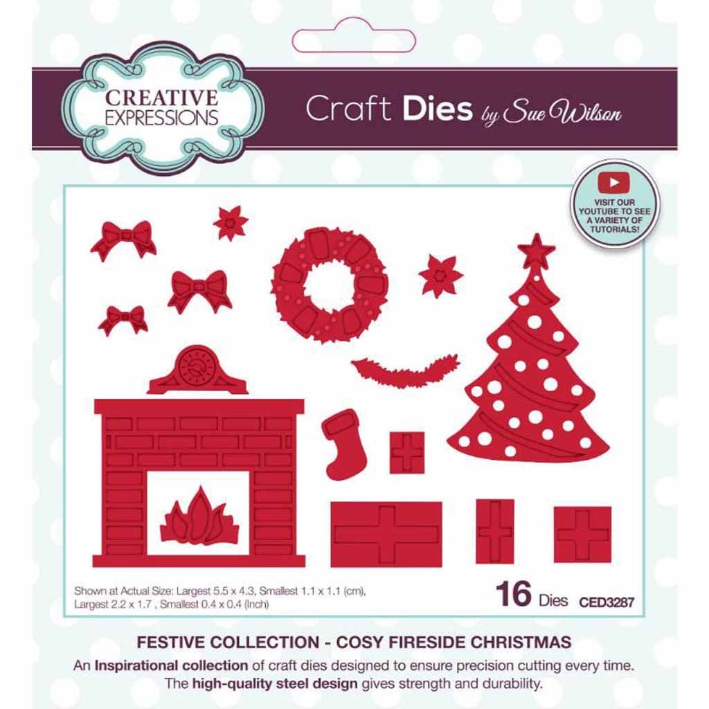 Cosy Fireside Christmas 16 Craft Dies by Sue Wilson for Paper Crafts