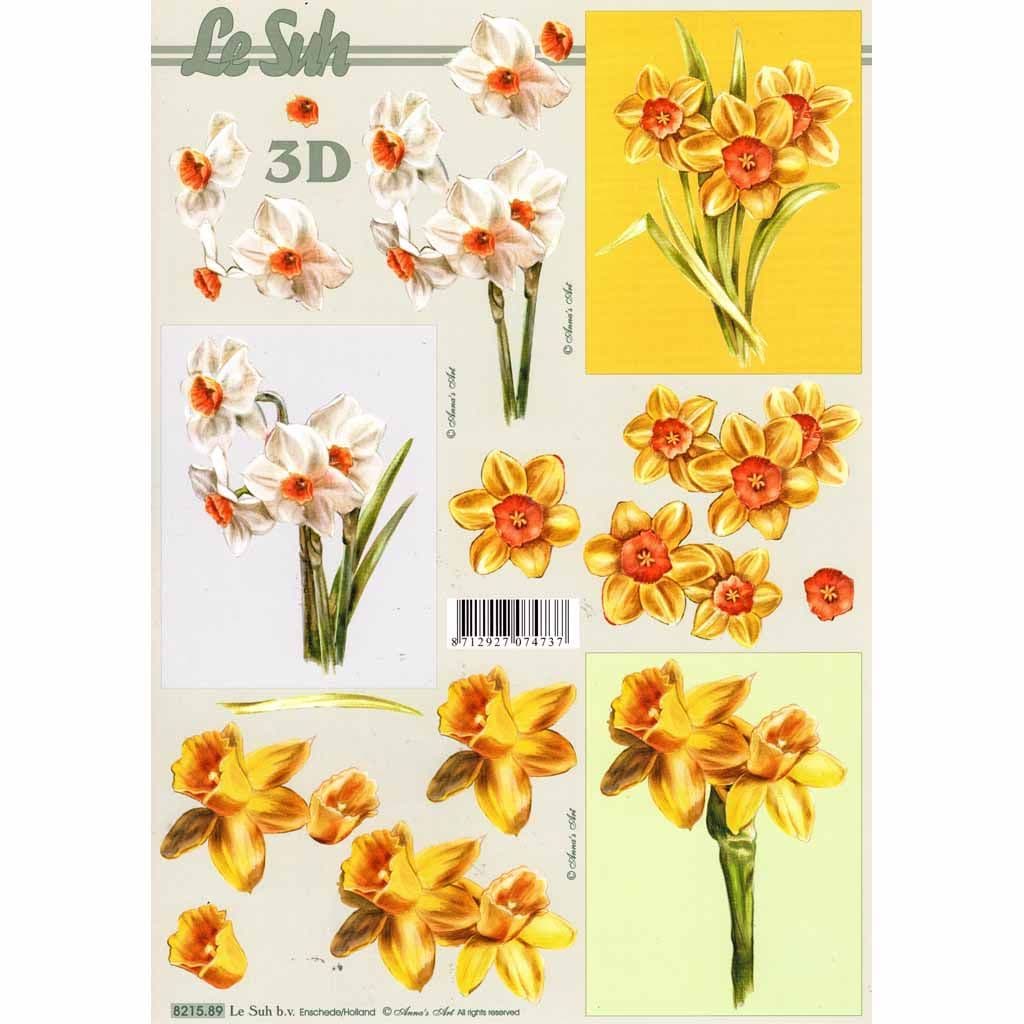 Daffodils 3d Decoupage Paper Craft Sheet