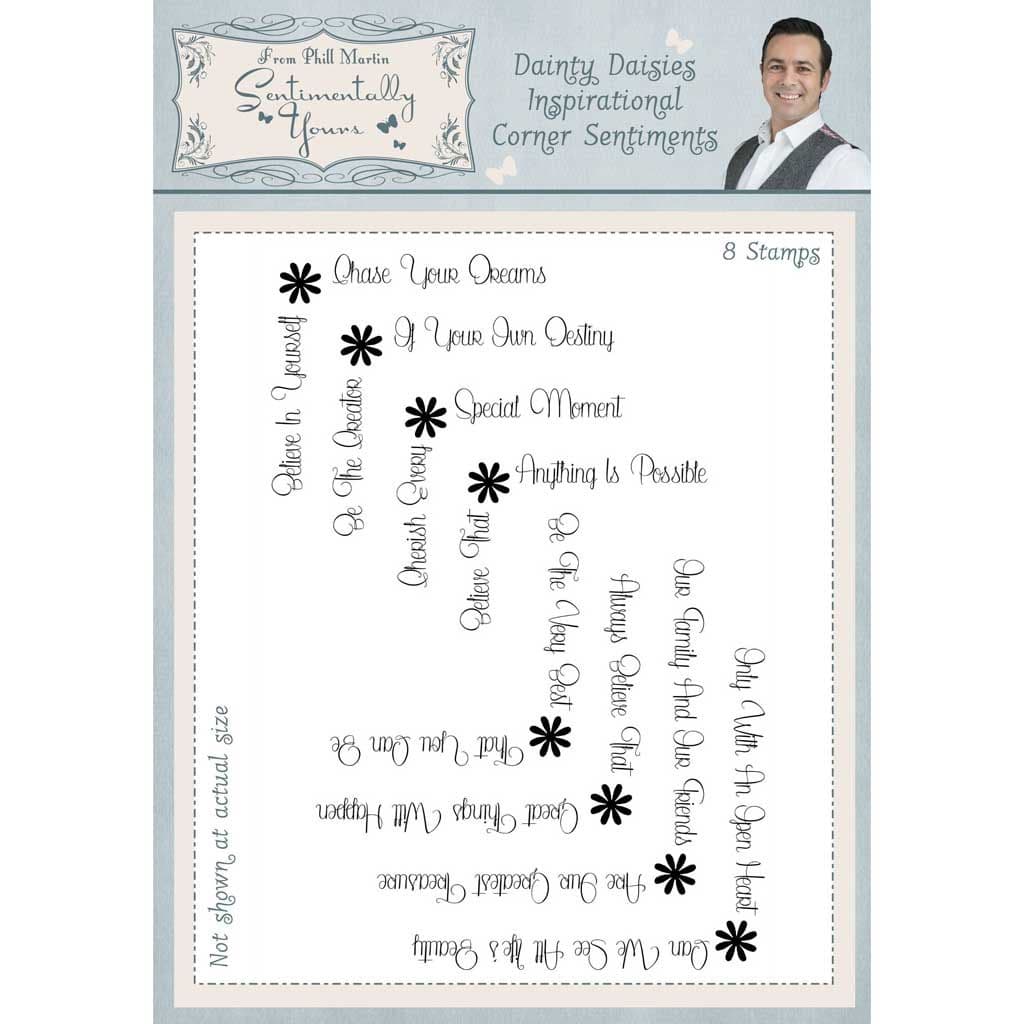 Dainty Daisies Inspirational Corner Sentiments Clear Rubber Stamps