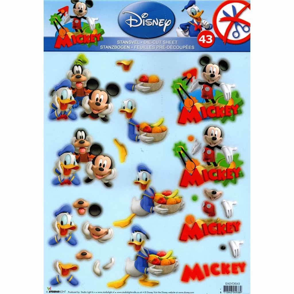 Disney Mickey Mouse & Friends Die Cut 3d Decoupage Paper Craft Sheet