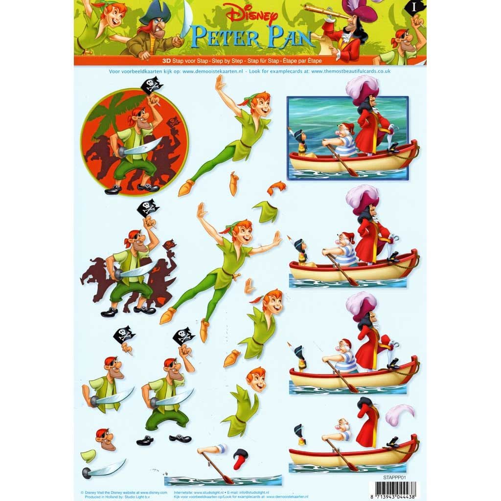 Disney Peter Pan & Captain Hook 3d Decoupage Sheet