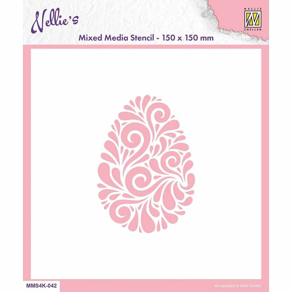 Doodle Egg Background 150mm x 150mm Mixed Media Stencil