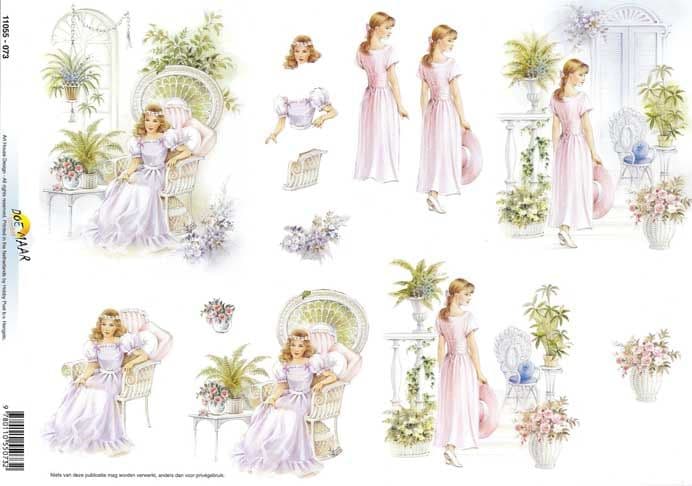 Dreamy Girls 3d Decoupage Sheet