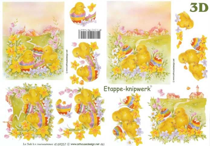 Easter Chick 3d Decoupage Sheet from Le Suh