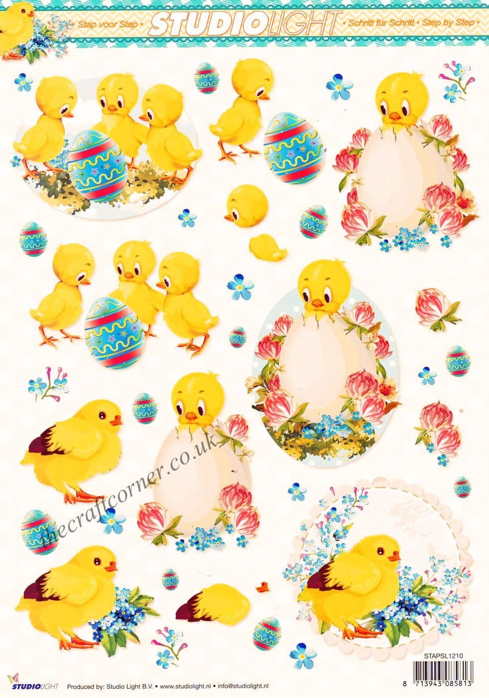 Easter Chicks and Eggs 3d Decoupage Sheet from Studio Light