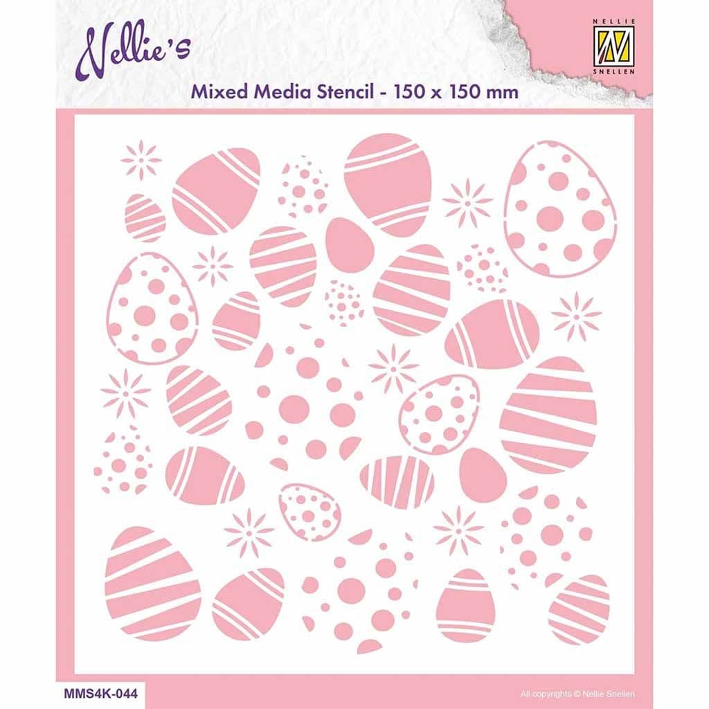 Easter Eggs Background 150mm x 150mm Mixed Media Stencil