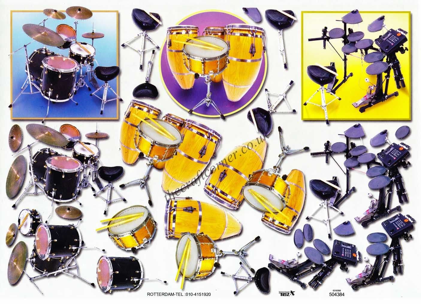 Embossed Drum Designs 3d Decoupage Sheet