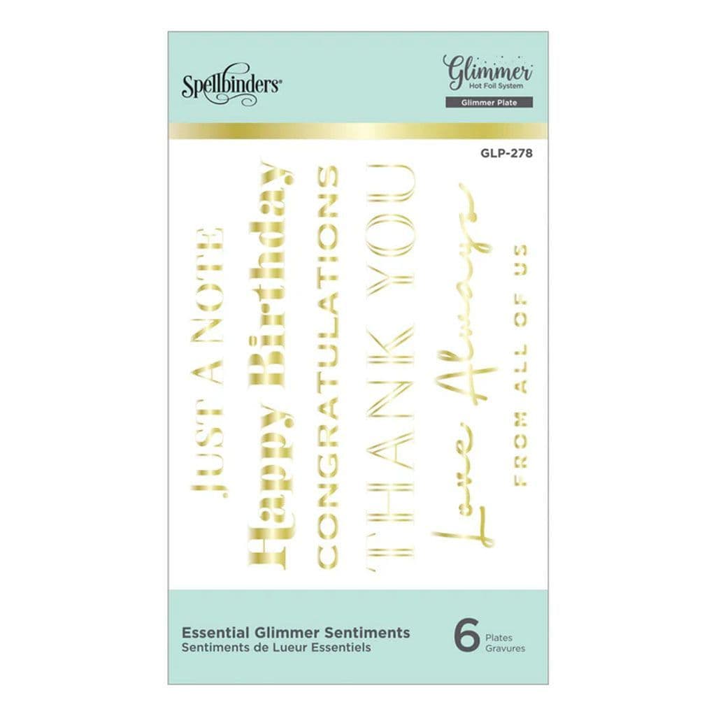 Essential Glimmer Sentiments Spellbinders Hot Foil Plate for Paper Craft