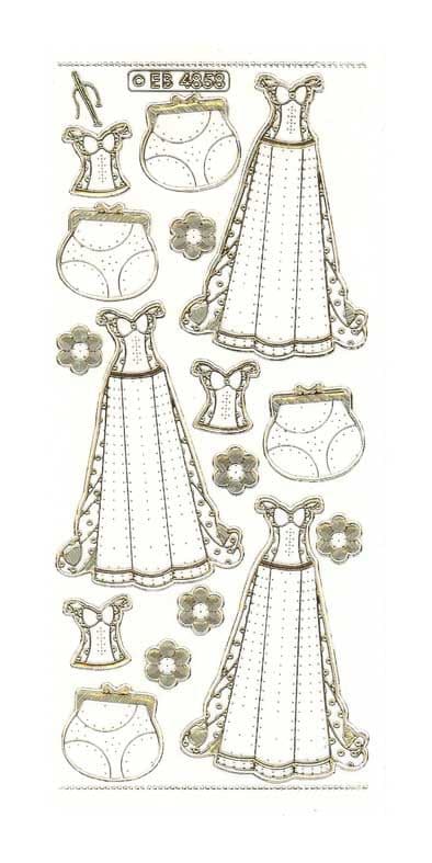 Evening Dress Paper Embroidery Craft Sticker Peel Off