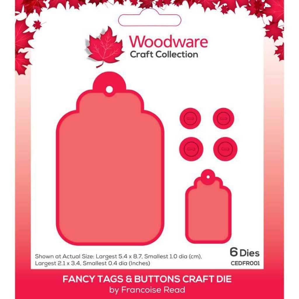 Fancy Tags & Buttons Set of 6 Paper Craft Dies By Francoise Read