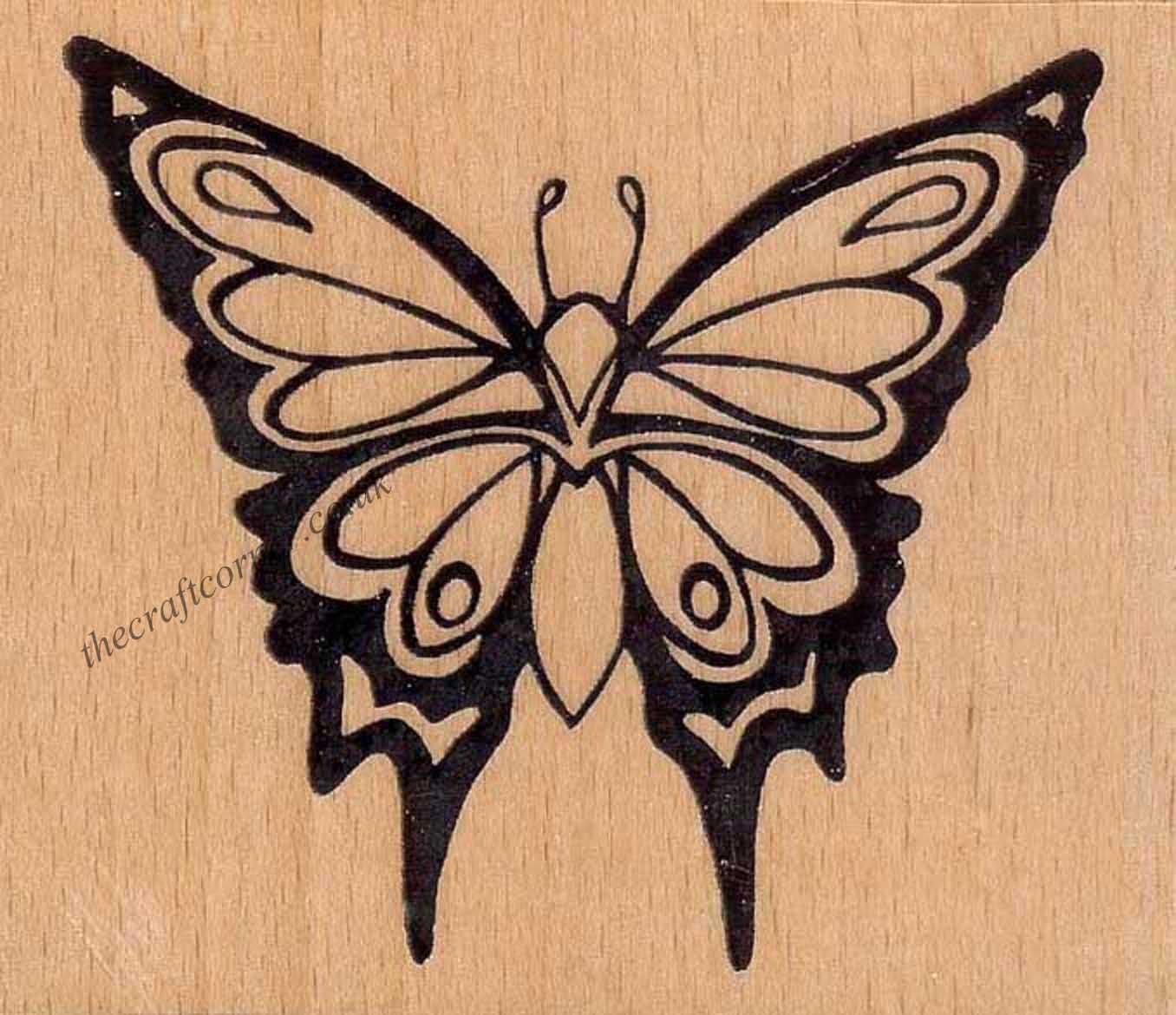 Fantasy Wings Butterfly Wood Mounted Rubber Stamp