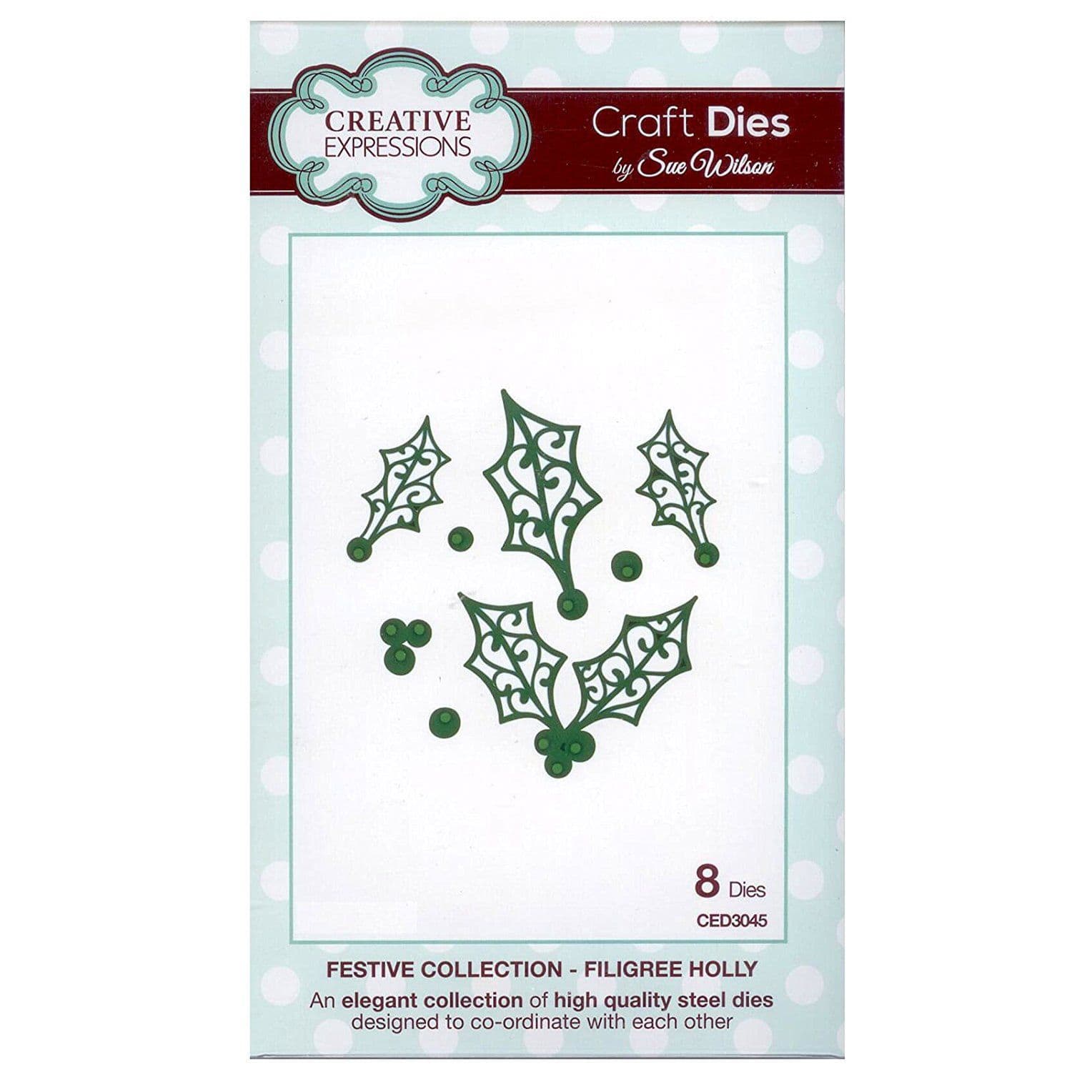 Filigree Holly Craft Dies by Sue Wilson - CED3045